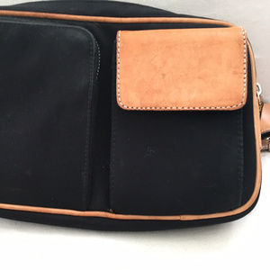 Coach Waist Bag Fanny Pack Canvas Leather Black